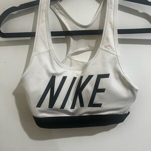 Nike Women's White and Black Sports Bra